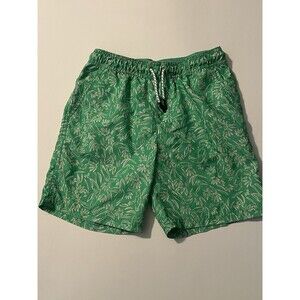 Cat And Jack Boys Xl (14) Green Toucan Swim Drawstring Netting Floral Print